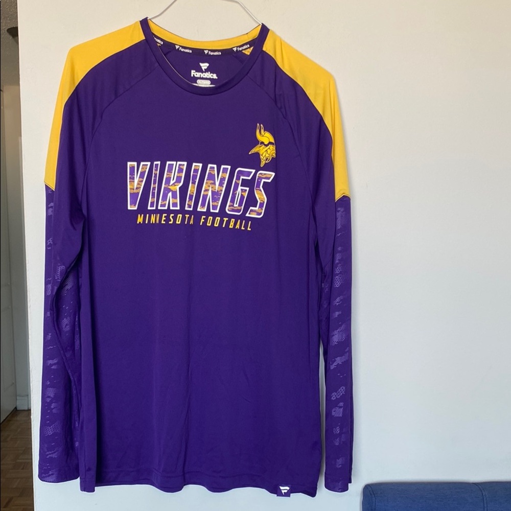 Fanatics Men's Purple and Yellow Vikings Long Sleeve Shirt